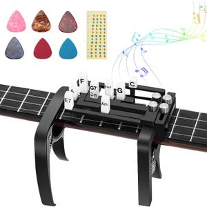 Ukulele Aid Easy Press Kit Chord Assisted Learning Tool, Ukulele Attachment Eliminates Finger Pain,23 Inches and 26 Inches Ukulele Learning Aid Tool Kit for BeginnersFriends(Black)
