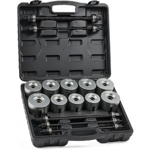 Orion Motor Tech Bushing Press Kit, 27pc Pull and Press Sleeve Kit for LCV HGV Engine Cars Vehicles with 22 Press Sleeves, Seal Bearing Bushing Removal Tool Kit with 5 Pulling Spindles with Nuts Case