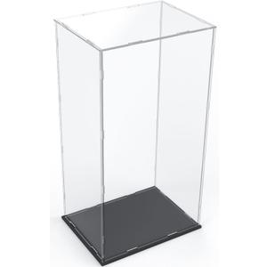 DuvinDD Acrylic Display Case for Large Collectibles, 29 inch Tall Clear Display Box for Lego NASA Artemis 10341 42221, for Bearbrick 1000% Doll, Dustproof Protective Showcase with Black Base