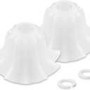 Plastic Lampshades Set of 2, Flower Lampshades 3.7" Top x 7.7" Bottom x 4.5" High, Seaside village Table lamp, Floor Lamps, Pendant Light, Wall Light Replacement Lampshade