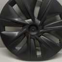 Tesla Model Y Wheel Covers 20202024, Full Fit Hubcaps with Left-Right Aero Symmetry, Matte Black ABS+PC, Reduced Wind Drag, Snap-On Install, Includes Tire Repair Kit (19 Inch 7-Spoke)