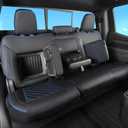Fit for Silverado & GMC Sierra Seat Covers with Faux Leather for 2019 2020 2021 2022 2023 2024 2025 Chevy Silverado & GMC Sierra 1500 & 2020-2025 2500HD 3500HD (Black with Blue, Full Set (SG-A))