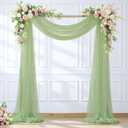 Wedding Arch Draping Fabric Backdrop 2 Panel 30" x 19Ft Sage Green Drapes Curtains for Wedding Reception Sheer Tulle Backdrop Curtain for Ceremony Birthday Party Baby Shower Arbor Ceiling Decorations