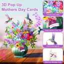 Yinqing Mothers Day Card, Happy Mothers Day card with Music&Light, Hummingbird Oasis,10 Inch Life Sized Forever Flower Bouquet from Daughter, Son, Husband, Mother Gifts Cards for Mom Wife Grandma(Blank Notecard & Envelope)