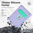 iPad Case 9th Generation, 7/8th Generation Case iPad 10.2 Inch with Kickstand 2 Angles Built-in Stand for Kids Shockproof,Heavy Duty Rugged Protective (Purple+Mint Green)