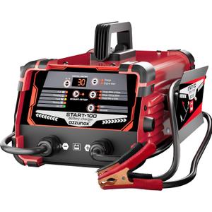 12V 24V Car Battery Charger & Engine Starter, 0-30A Automatic Battery Maintainer, 130 Cranking Amps, Jump Starter & Smart Trickle Charger, for Standard, AGM, Gel & Deep-Cycle Batteries