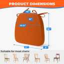 Sunsleek Chair Cushions for Dining Chairs, D-Shaped Seat Cushions with Removable Washable Cover and Ties, Chair Pads for Kitchen, Indoor Dining Room, Patio Chairs, 17'' x 16'', Set of 4, Orange