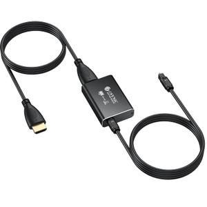 Esynic Professional 192KHZ eARC to Optical Audio Adapter Aluminum Shell | USB Powered-PCM 2.0/Dolby 5.1/DTS 5.1 Audio Format-for HDTV ARC/eARC Ports to Optical Soundbar-Not Support CEC Volume Control