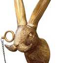 GUASDIE Animal Heads Wall Decor, Faux Deer & Rabbit Heads, Resin Animal Wall Hanging Decoration for Living Room, Bedroom & Kitchen Gift
