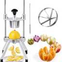 Commercial Lemon Cutte Wedger Fruit Lime Slicer Cutter Stainless Steel Blade Commercial Vegetable Chopper Dicer Lemon Cutter for Home Bar Restaurant Lemons Limes Tomatoe Potatoe (6 Wedger)