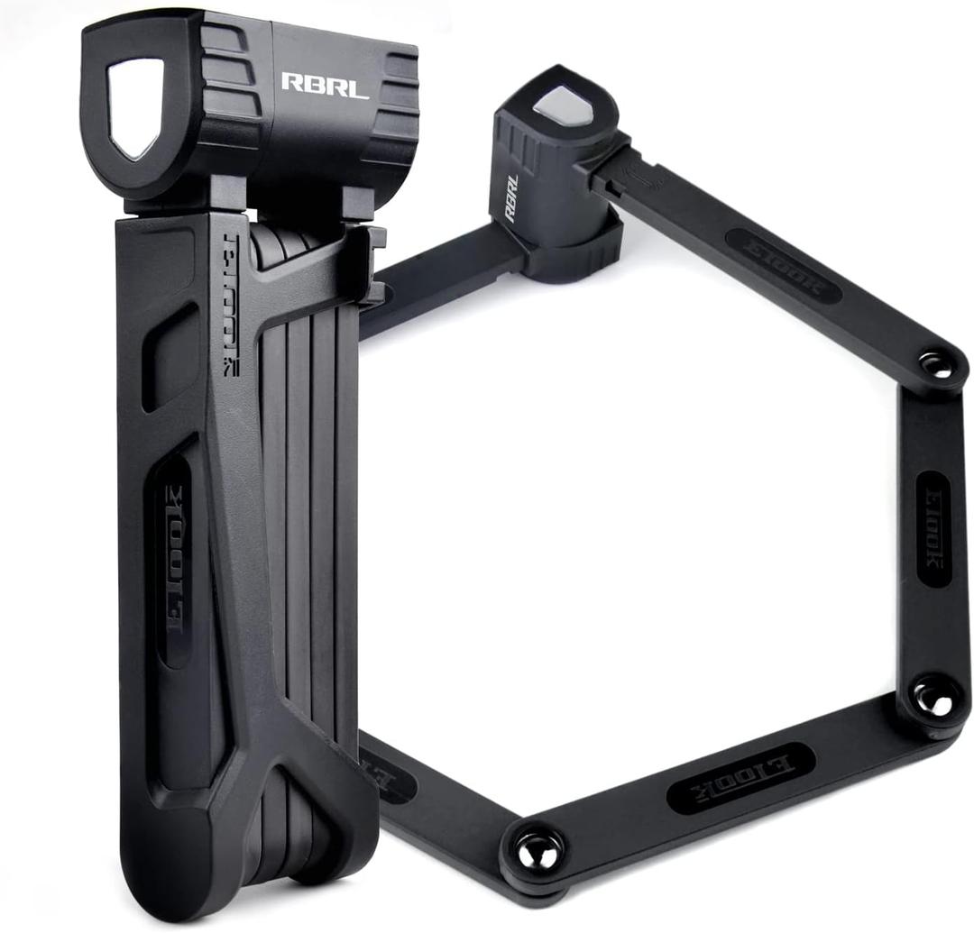 RBRL Bicycle Lock, 2.95 Ft Folding Locks, Heavy Duty Anti-Theft Chain Lock with Keys and Case for Bikes, E-Bikes or Scooters