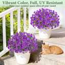 Yastouay Artificial Flowers for Outdoors, 14 Bundles Fake Outdoor Flowers, UV Resistant Artificial Plants & Flowers for Decoration, Purple Realistic Morning Glory for Outdoor Porch Garden Decoration