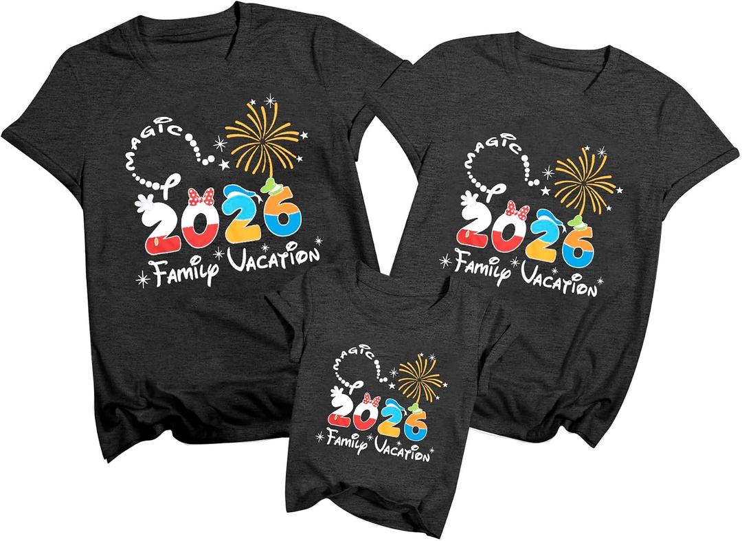 Family Vacation Shirts 2026 Family Matching Outfits Magical Tshirt for Family Cruise Trip Clothes Summer Travel Tops S