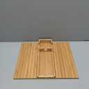 GEHE Bamboo Couch Cup Holder, Anti-Spill Sofa Arm Tray, Natural and Easy to Clean Couch Arm Cup Holder Armrest Tray Perfect for Cups, Beers, Snacks, Remote Control, Drinks (New Design-Bamboo)