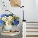 ZYTUYO 4 Pcs Royal Blue 20 inches Real Touch Hydrangea Artificial Flowers Boho Lifelike Real Looking Latex Hydrangeas Flower with Long Stem for Indoor Living Room Spring Home Decor Table Flower