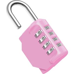 Puroma Combination Lock 4 Digit Waterproof Locker Locks Secure Outdoor Padlock for Gym Lockers, Toolboxes, Gates, Fences, Storage, Sports Locker, Cabinets (Pink)