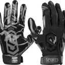 Sports Unlimited Clutch Adult Receiver Football Gloves (X-Large, Black)