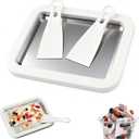 Rolled Ice Cream Maker, At-Home Rolled Ice Cream Machine with Instant Freeze Tray & 2 Scrapers,DIY Fun Family Activity Instant Ice Cream Maker for Yogurt, Sorbet (White)