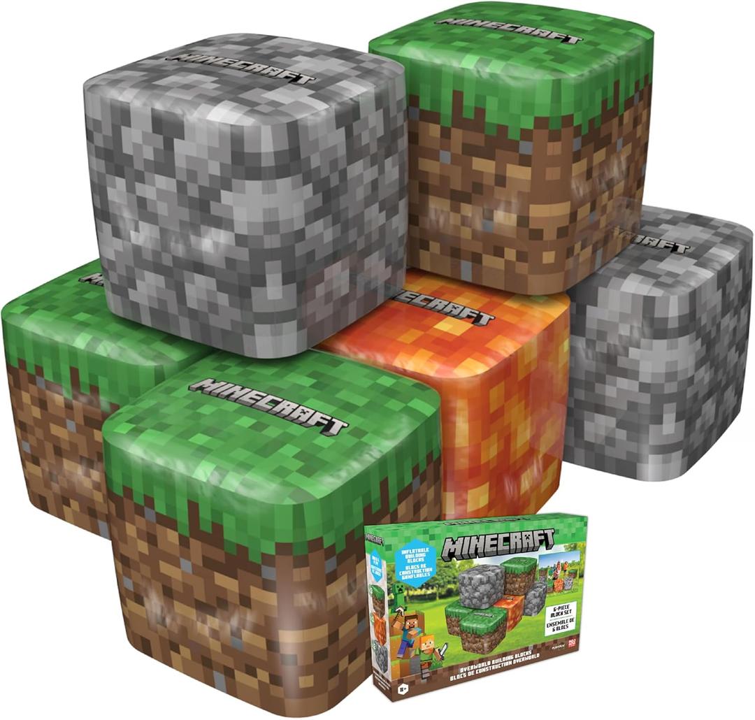 Six Officially Licensed Minecraft Giant Inflatable Building Blocks, Bunkrs 22"x22"x22"