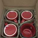 bestone Coffee Mugs Set of 416 oz Large Coffee Mugs, Ceramic Mugs with Handles,Salad,Noodles etc Coffee Mugs, Cups for Coffee Cereal Latte Microwave & Dishwasher safeRed