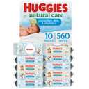 Huggies Natural Care Cucumber, Aloe and Vitamin E Baby Wipes, Hypoallergenic, Scented, 8 Flip-Top Packs