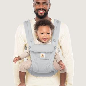 Ergobaby Omni Dream Cotton Baby Carrier Newborn to Toddler - Breathable Baby Carrier for Summer - All-Position Carriers for Newborn to Toddler with Lumbar Support (7-45 lbs) - Cotton, Pearl Grey
