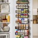 Delamu Adjustable Over the Door Pantry Organizer, 9-Tier Metal Pantry Organization and Storage for Kitchen, Hanging Spice Rack Seasoning Shelves, Cabinet Door Organizer for Easy Install, 16" Black