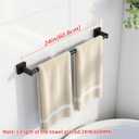 MKO Towel Bar for Bathroom, 24" Hand Towel Holder Rod with Metal, Black Towel Racks for Bathroom Hanger Wall Mounted for Home Essentials, 2 Pack