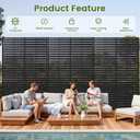 Outdoor Privacy Screen 72" HDPE Fence 6 Panels for Patio,Black
