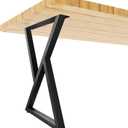 Metal Table Legs 28Height 17.7Wide Heavy Duty Desk Legs DIY Furniture Legs for Dining Table,Coffee Table,Office Desk Set of 2 (Z-shape)