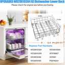 UPGRADED WD28X10384 Lower Rack Compatible with GE Dishwasher Rack Parts,WD28X10384 WD28X10165 WD28X10309 WD28X10166 GLD4560V00SS GLD4500N10BB GE Dishwasher Bottom Rack Replacement Parts with Wheels