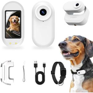 Thumb Body Cam 1080P HD Video Recorder Pet Camera Collar with Wireless Charging Dock  Mini Action Sports Cam, Motion Detection 1.47'' Screen Magnetic Mount Small POV Camcorder for Dogs & Cats