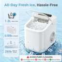 Countertop Ice Maker, Portable Ice Machine with Carry Handle Basket and Scoop, 9 Bullet Cubes Ready in 6 Mins, 26lbs Daily, Self-Cleaning for Home, Kitchen, Camping, RV