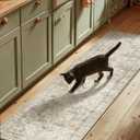 Machine Washable Kitchen Runner Rugs: 2'6"x8' Hallway Rug Non Slip Low Pile Stain Resistant Soft Carpet Runners for Hallways Indoor Entryway Kitchen Laundry Room Bedroom Farmhouse (Brown and Cream)