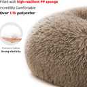 HACHIKITTY Calming Pet Sofa Bed Mat, Washable Plush Couch Cover, Furniture Protector for Dogs and Cats, Fluffy Dog Couch Bed with Anti-Slip Bottom (30"x 27"x 6", Camel)