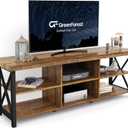 GreenForest TV Stand for TV up to 65 inches, Entertainment Center with 6 Storage Cabinet for Living Room, 55 inch Farmhouse Television Stands Console Table, TV Stands for Living Room, Walnut
