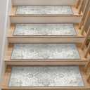 Non Slip Stair Treads for Wooden Steps 15PCS - 9"x28" Upgraded Wide-Short Indoor Safety Carpet, Upgraded Edging Mats with TPE Adhesive Backing, Pet and Elderly Friendly Stair Rugs (Taupe)