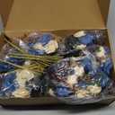 Hotop 12 Bunches of Artificial Flowers Centerpiece 13 Inches Silk Faux Roses Bouquets for Table Decoration Realistic Bouquet Arrangement Boho Faux Flowers for Wedding (Dark Blue)