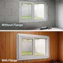 NOOTA Basement Window 32" x 16" Double Tempered Glass, Removable Flange, Vinyl Sliding WindowWhite