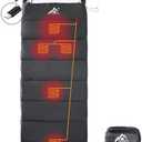 MANTUOLE Heated Sleeping Bag - 5pcs Multi USB Power Support Heating Pads, Operated with Battery Power Bank or Other USB Supplies, Portable Compact Envelope Style Bag