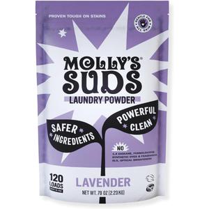 Molly's Suds Original Laundry Detergent Powder | Clean Laundry Detergent Powder for Sensitive Skin | Simple, Effective Ingredients, Stain Fighting | 120 Loads (Lavender) (79 Ounce (Pack of 1))