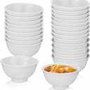 MAQUITA 24 Pieces Bowls Set Unbreakable White Dessert Soup Salad Bowls for Pasta Cereal Soup Dishwasher Safe