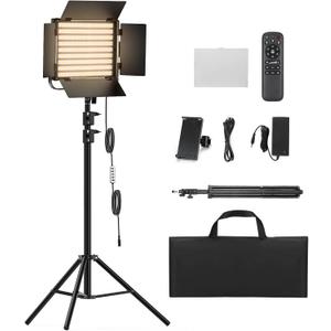 RGB Photography Lighting Kit, 50W Bi-Color Professional LED Studio Lights, 2300k~8500k Dimmable Photo Lights for Photography Filming Camera Video Recording Stage Shooting Streaming YouTube TikTok (1-Pack)
