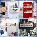 2 Pack Christmas Snowflake Magnetic Spice Rack for Refrigerator Metal Magnet Basket Shelf for Fridge Seasoning Storage Organizers Home Decor Christmas Kitchen Accessories (White)