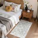 Lahome Vintage Floral Entryway Rug, 2x3 Kitchen Rugs Non-Slip Washable Indoor Door Mat Entrance,Ultra-Thin Soft Front Door Mat for Bathroom Small Throw Carpet for Bedroom(2x3ft,Grey)