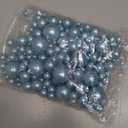 150Pcs Light Blue Polished No Hole Faux Pearl Beads for Vase Filling Decorations, Plastic Pearls Vase Fillers, Table Scatters, Wedding Centerpiece, Home Decor, 8/14/20 mm