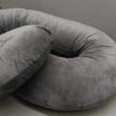 Pregnancy Pillow, C Shaped Full Body Pillow for Maternity Support and Pregnant Women Sleeping with Velvet Cover (Dark Grey)