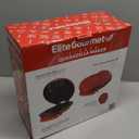 Elite Gourmet EQD-118 Electric Non-Stick 11" Quesadilla Maker, Easy-Slice 6-Wedge, Grilled Cheese Corn Flour Tortilla Snacks, Red