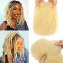 Afro Kinkys Bulk Human Hair 613# 4C Kinky Braiding Hair for Dreadlocks 10 Inch 613 Blonde Human Cuban Twist Hiar for Loc Repair, Dreadlock Extensions, Mini Twists, Braids