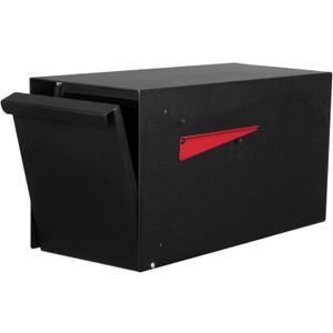 Ilyapa Indestructible Heavy Duty Modern Mailboxes for Outside Post Mount - 21x10x 8 Inch Large Mailbox, Black Heavy Gauge Metal Mail Box - Mail Boxes for House Outside, Rural, Residential or Curbside